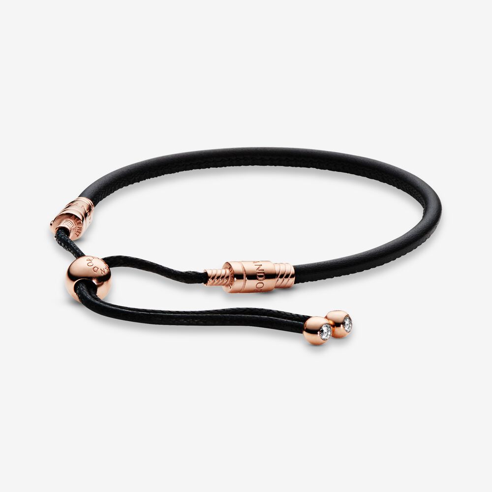 Pandora Moments Leather Slider Bracelet Premium Fashion Jewelry Gift Collection