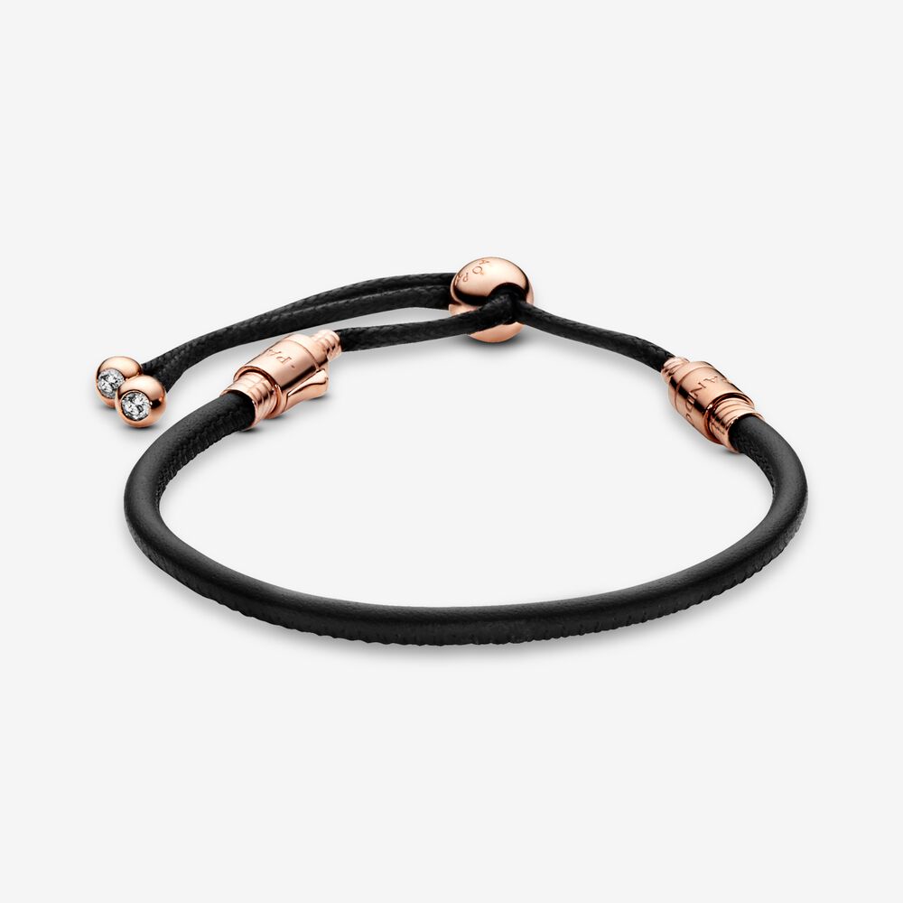 Pandora Moments Leather Slider Bracelet Premium Fashion Jewelry Gift Collection