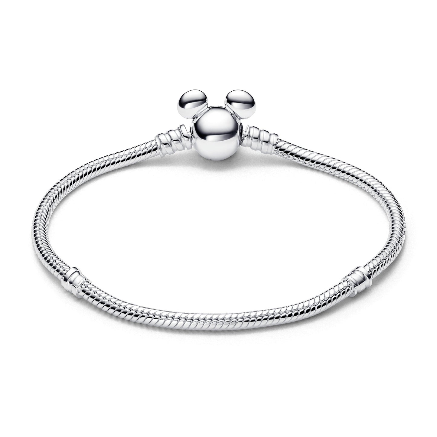 Disney Mickey Mouse Clasp Moments Snake Chain Bracelet Premium Fashion Jewelry Gift Collection
