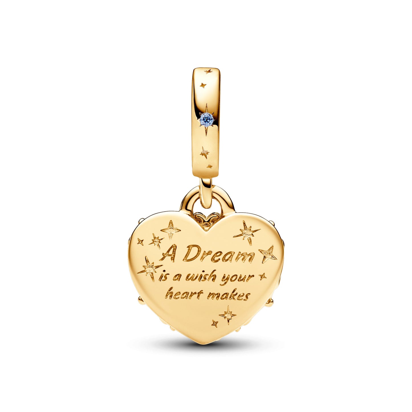 Disney Cinderella's Carriage & Heart Double Dangle Charm Premium Fashion Jewelry Gift Collection