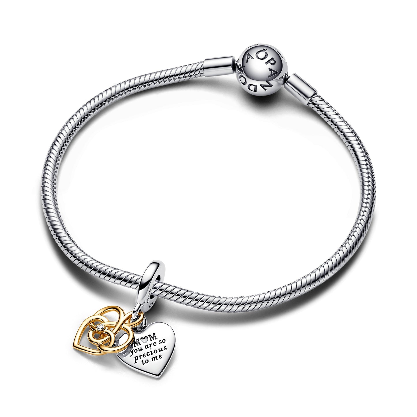 Lab-grown Diamond Engravable Mom Double Dangle Charm Premium Fashion Jewelry Gift Collection