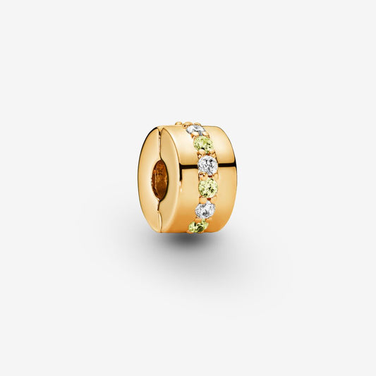 Yellow Sparkling Row Clip Charm Premium Fashion Jewelry Gift Collection