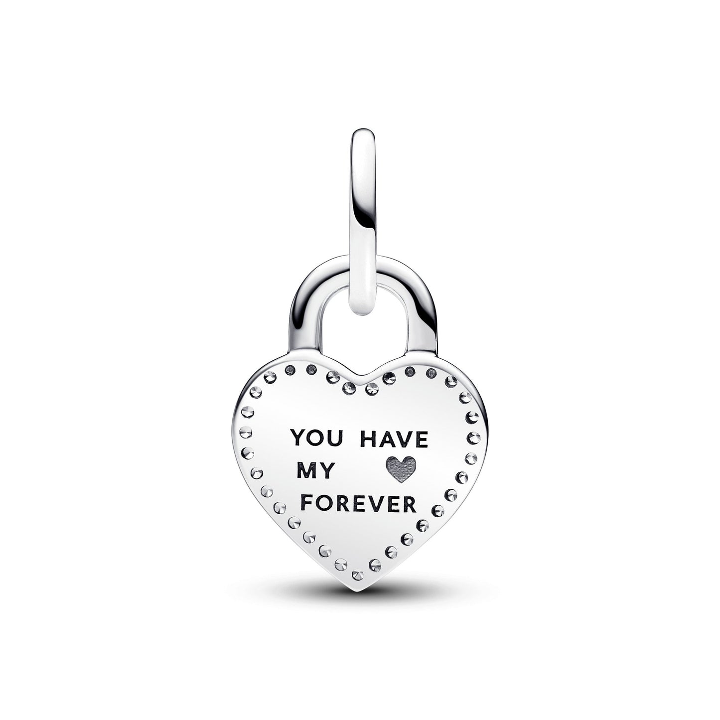 Two-tone Twistable Heart Padlock Double Dangle Charm Premium Fashion Jewelry Gift Collection