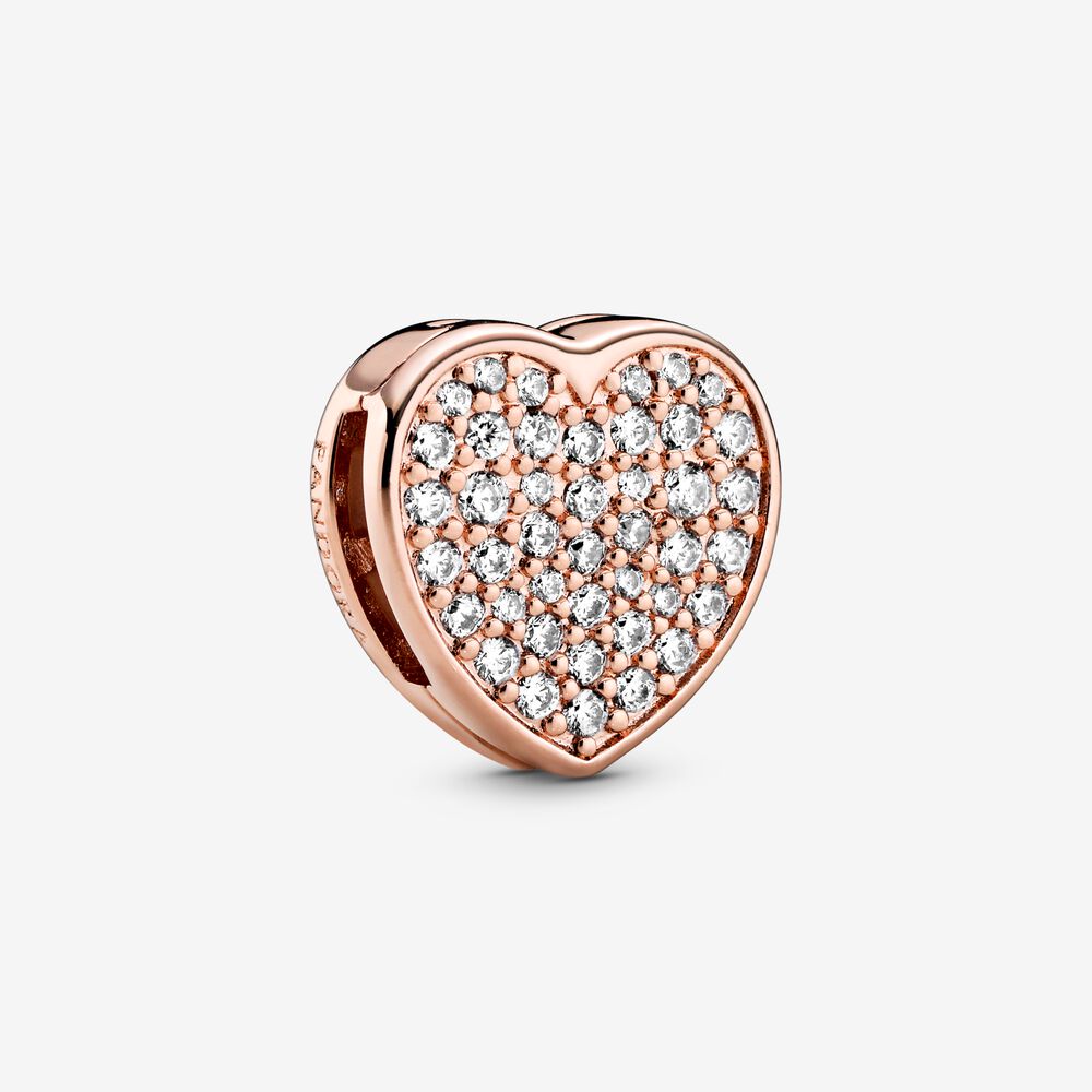 Pavé Heart Clip Charm Premium Fashion Jewelry Gift Collection