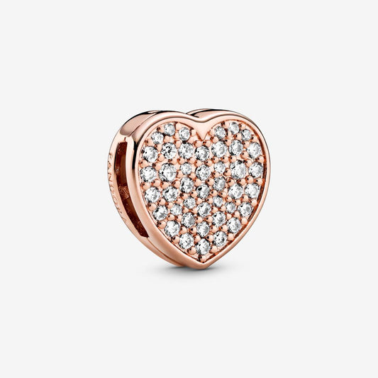 Pavé Heart Clip Charm Premium Fashion Jewelry Gift Collection