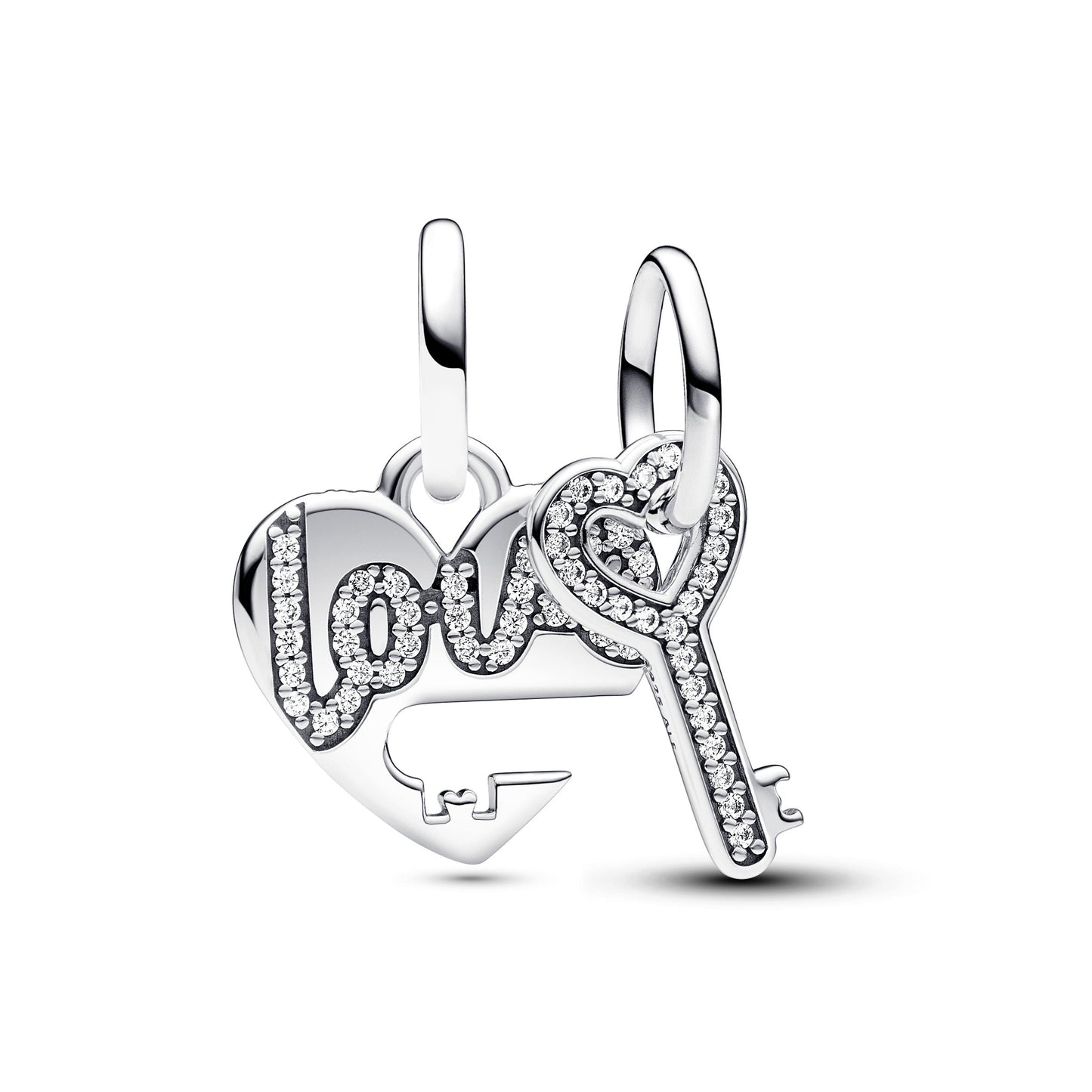 Splittable Heart & Key Dangle Charm Premium Fashion Jewelry Gift Collection