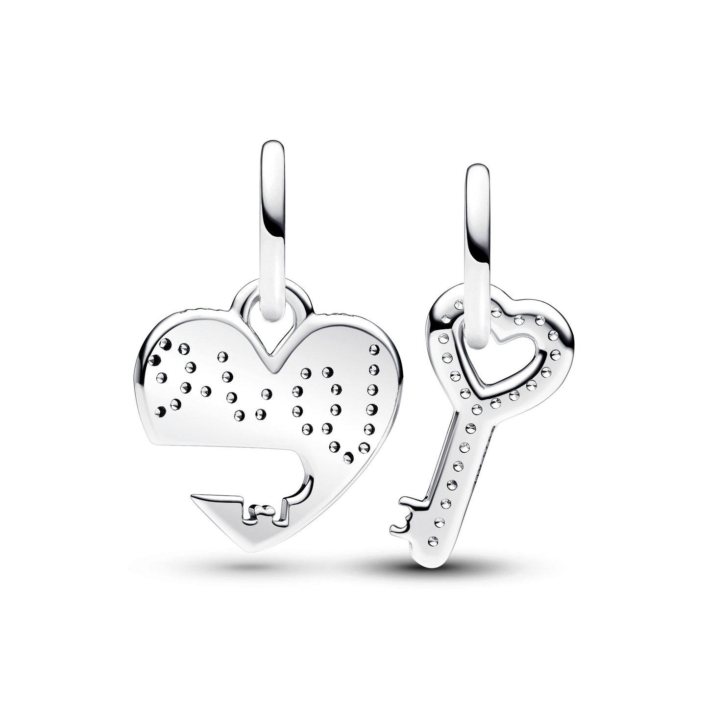 Splittable Heart & Key Dangle Charm Premium Fashion Jewelry Gift Collection