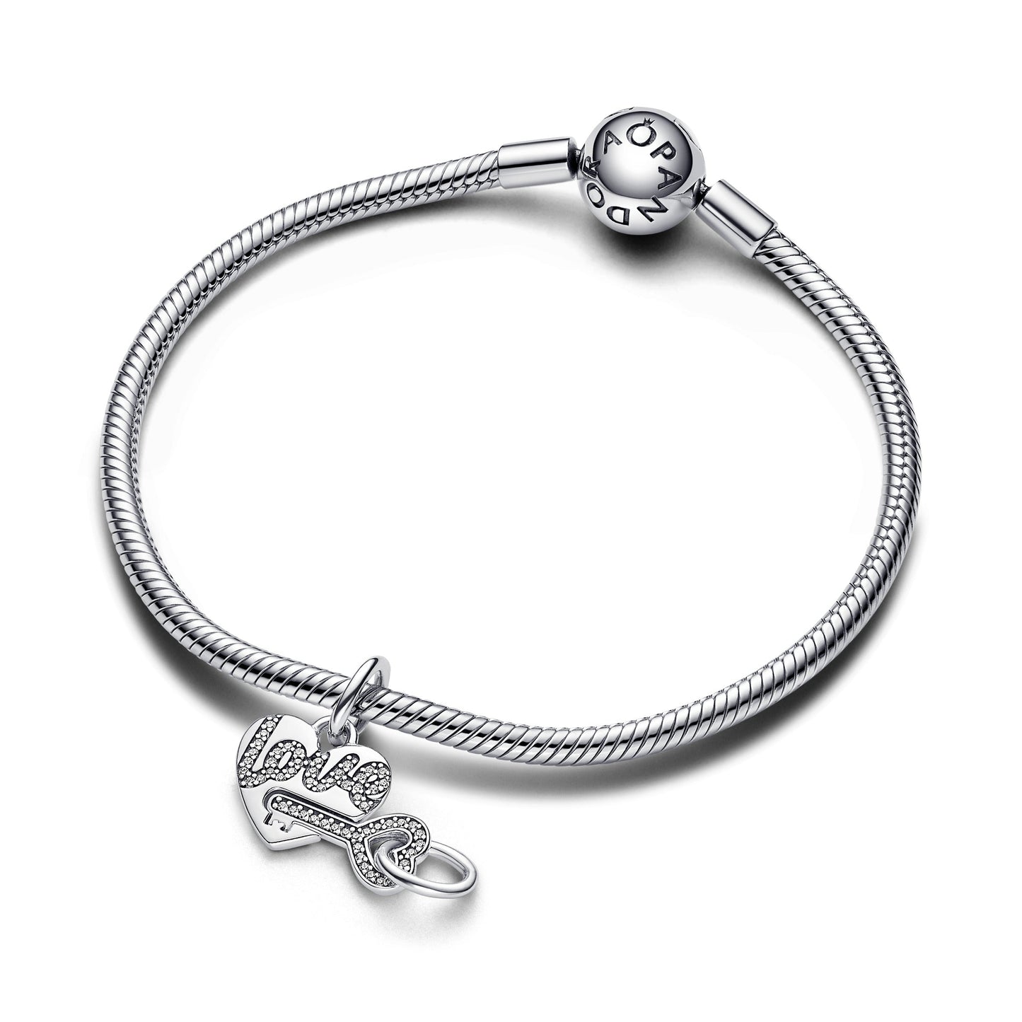 Splittable Heart & Key Dangle Charm Premium Fashion Jewelry Gift Collection