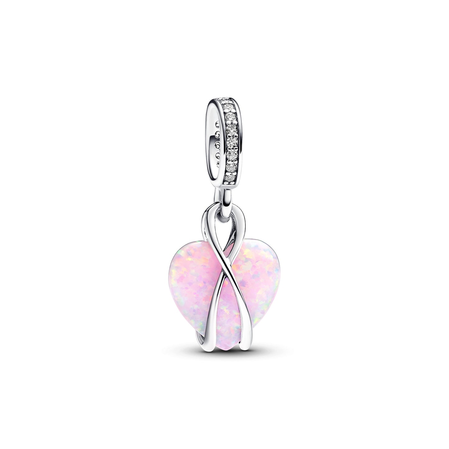 Mom Opalescent Heart Dangle Charm Premium Fashion Jewelry Gift Collection