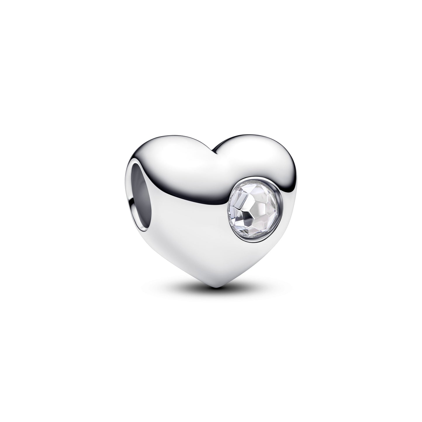 Engravable Clear Stone Heart Charm Premium Fashion Jewelry Gift Collection