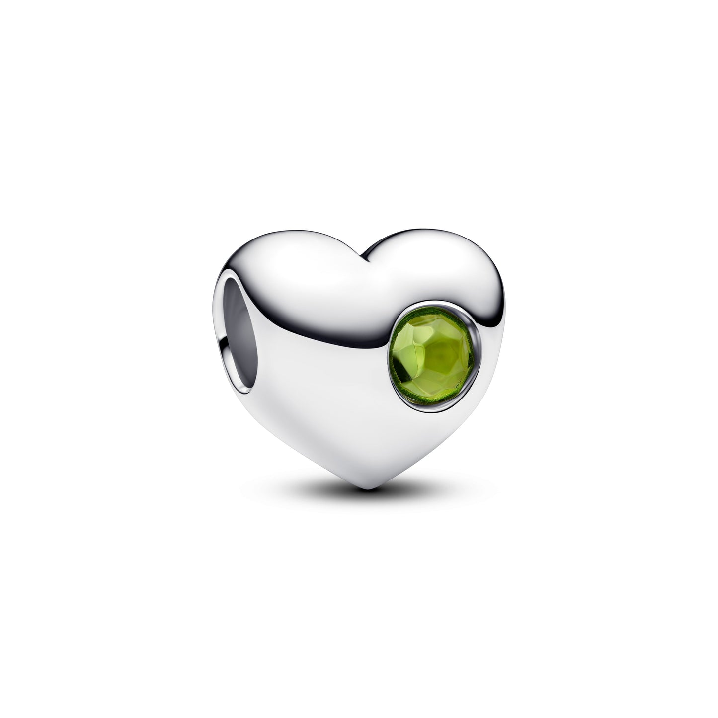 Engravable Spring Green Stone Heart Charm Premium Fashion Jewelry Gift Collection