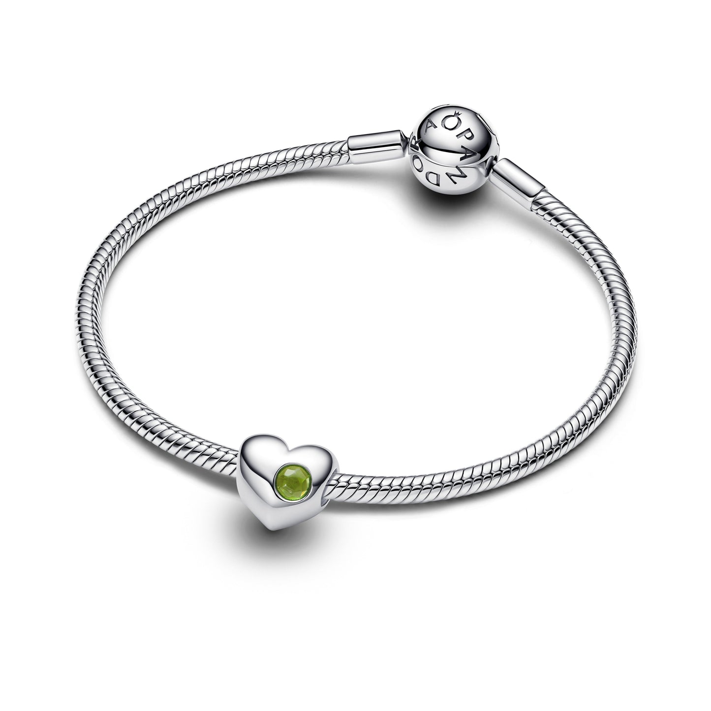 Engravable Spring Green Stone Heart Charm Premium Fashion Jewelry Gift Collection