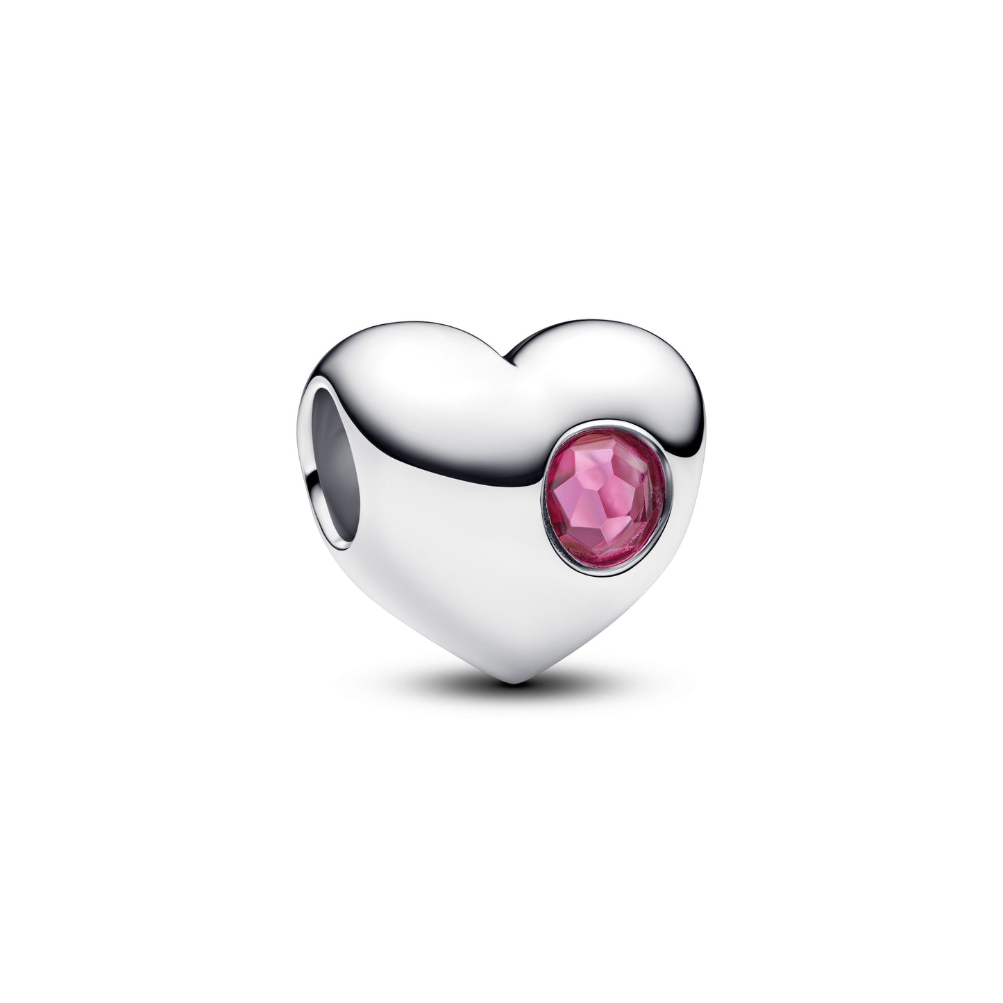 Engravable Pink Stone Heart Charm Premium Fashion Jewelry Gift Collection