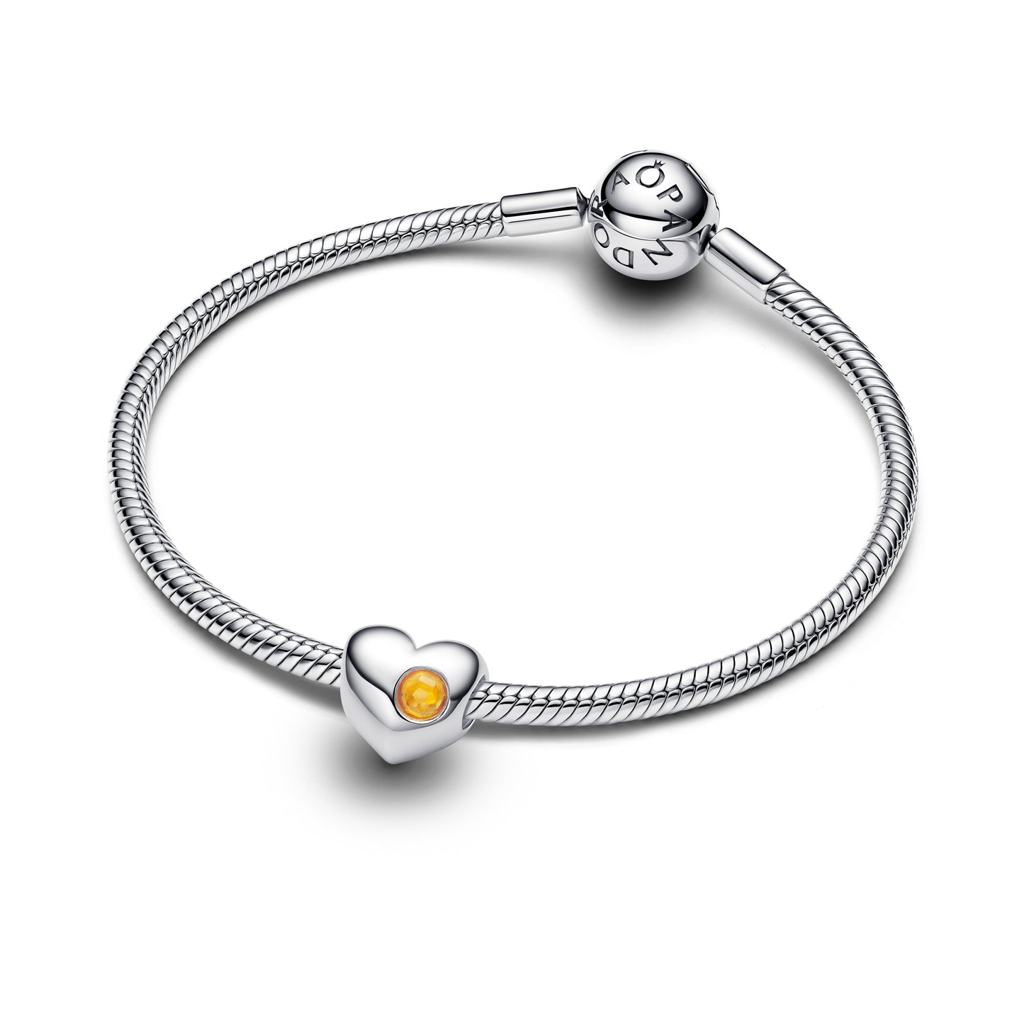 Engravable Honey Stone Heart Charm Premium Fashion Jewelry Gift Collection
