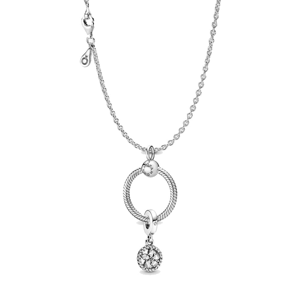 Sparkling Snowflake with Pendant O Necklace Gift Set Premium Fashion Jewelry Gift Collection