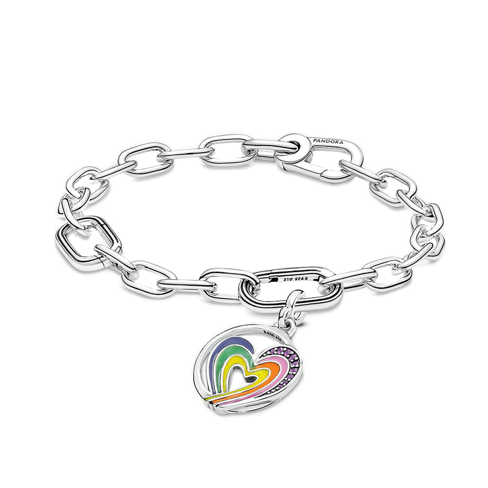 Pandora ME Rainbow Heart Bracelet Styled Set Premium Fashion Jewelry Gift Collection