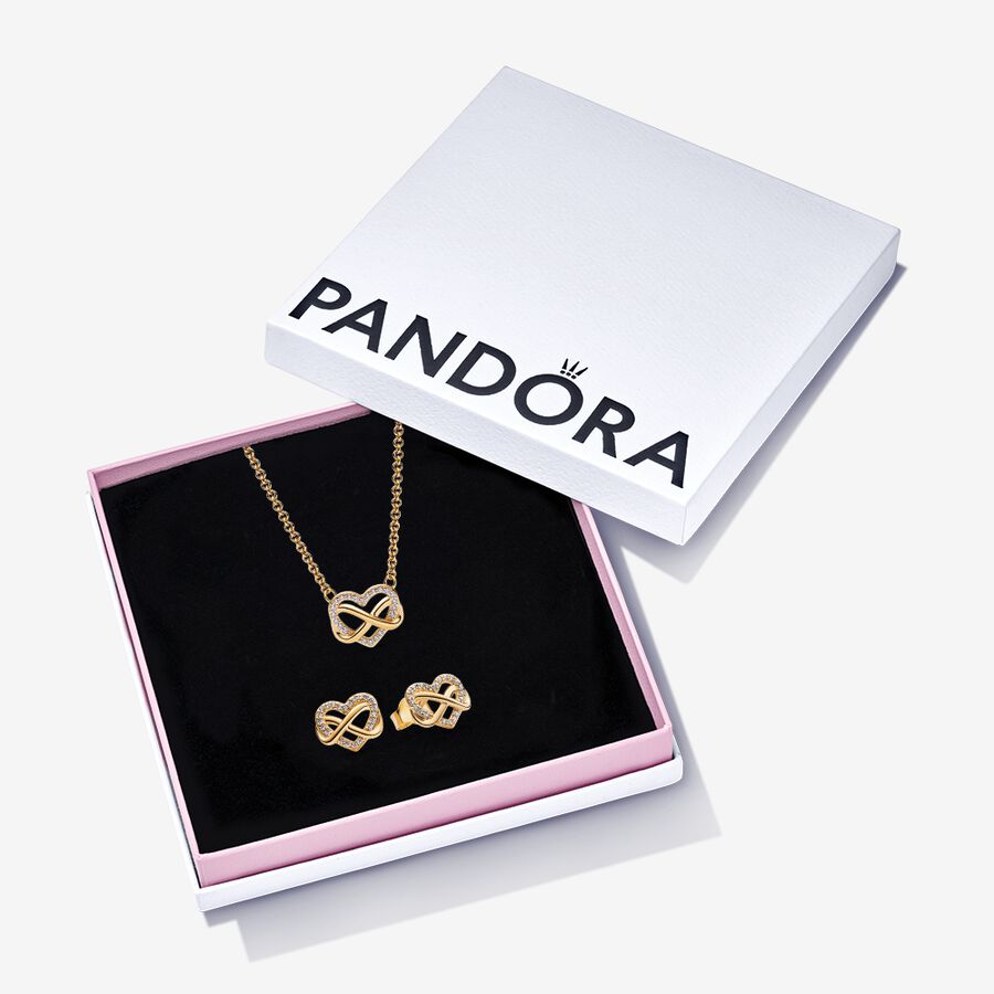 14k Gold Plated Infinity Heart Gift Set Premium Fashion Jewelry Gift Collection