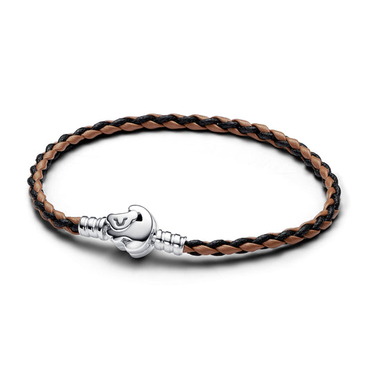 Disney The Lion King Clasp Pandora Moments Braided Leather Bracelet Premium Fashion Jewelry Gift Collection