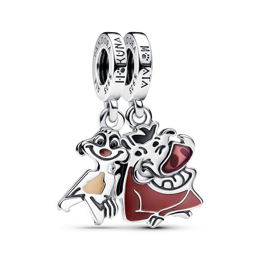 Disney The Lion King Timon & Pumbaa Splittable Dangle Charm Premium Fashion Jewelry Gift Collection