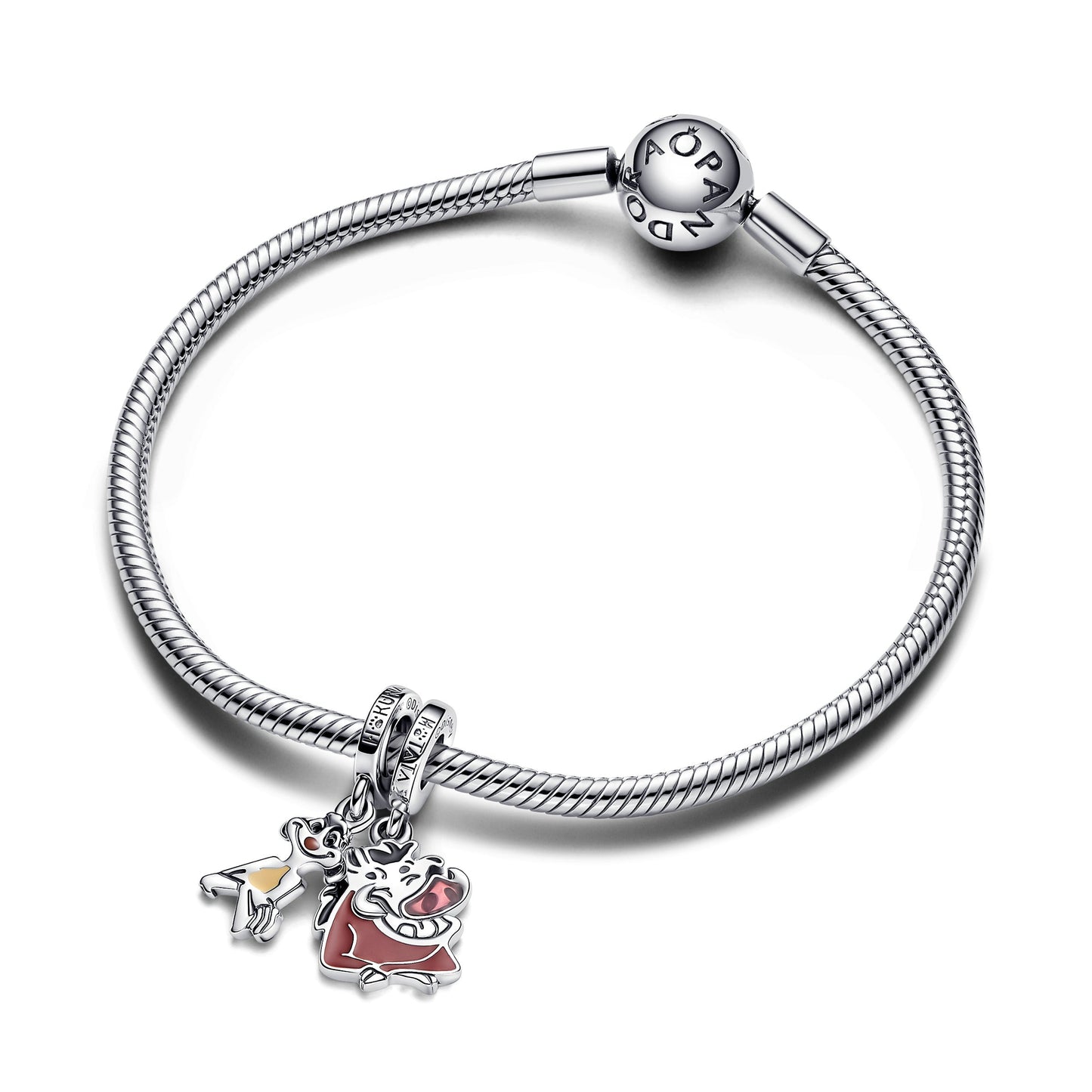 Disney The Lion King Timon & Pumbaa Splittable Dangle Charm Premium Fashion Jewelry Gift Collection