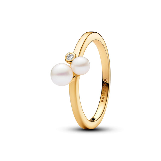 Duo Treated Freshwater Cultured Pearls Ring Popular Style Premium Collection