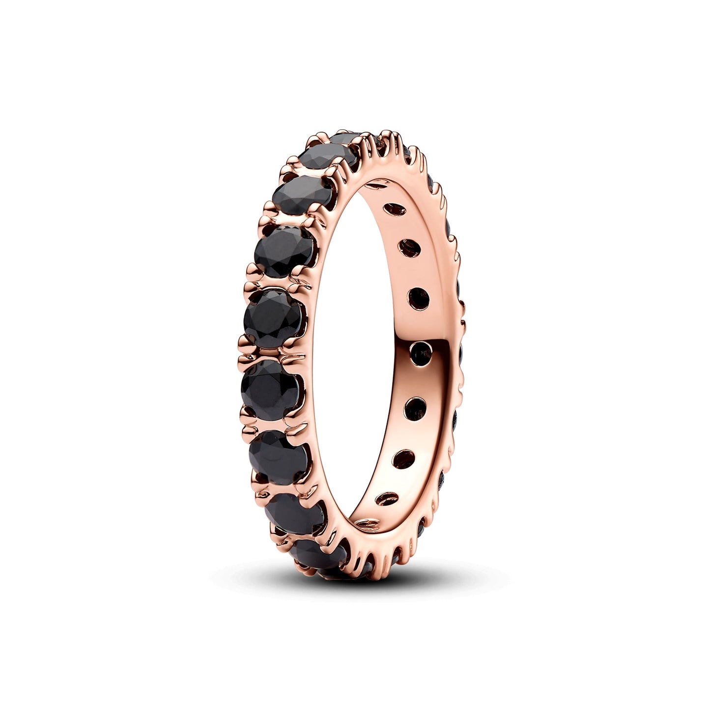 Black Sparkling Row Eternity Ring Popular Style Premium Collection