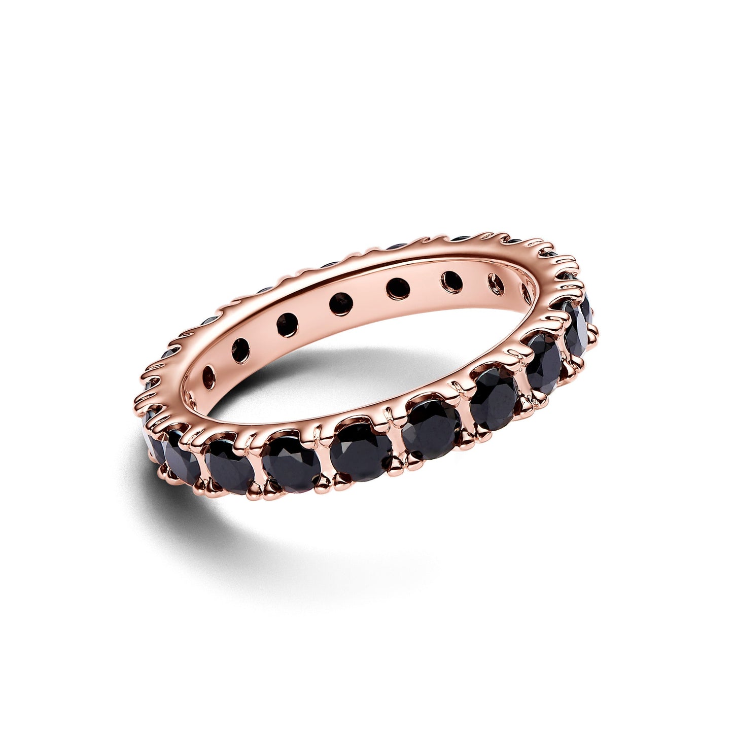 Black Sparkling Row Eternity Ring Popular Style Premium Collection
