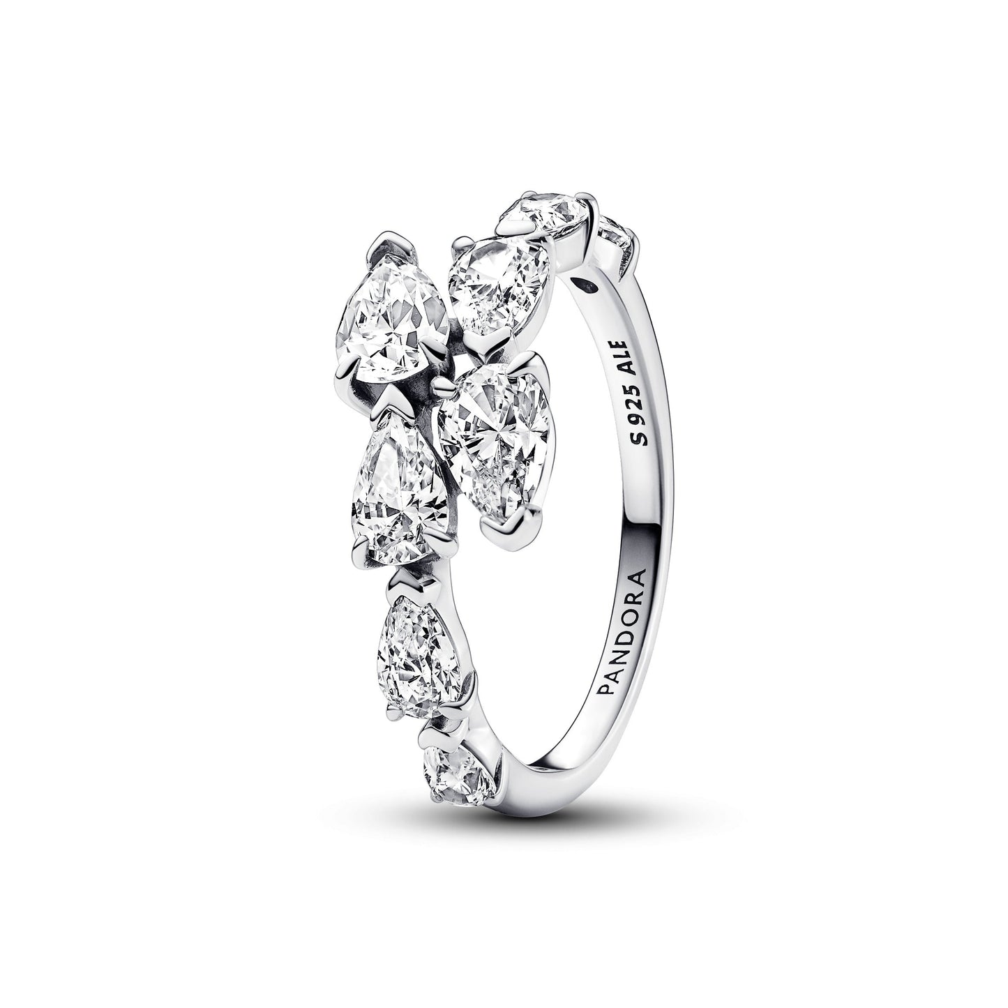 Sparkling Overlapping Band Ring Popular Style Premium Collection