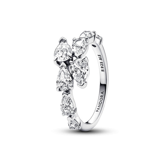 Sparkling Overlapping Band Ring Popular Style Premium Collection