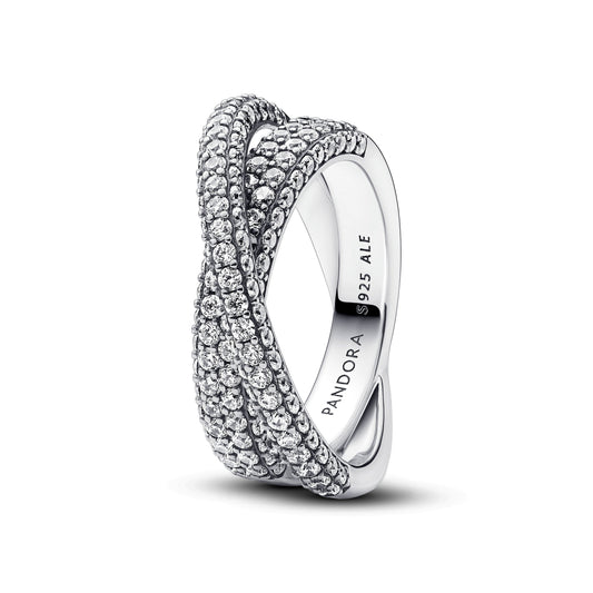 Pandora Timeless Pavé Crossover Dual Band Ring Popular Style Premium Collection