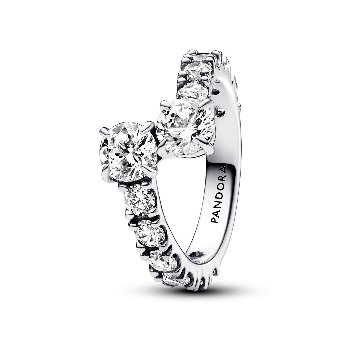 Sparkling Overlapping Band Ring Popular Style Premium Collection