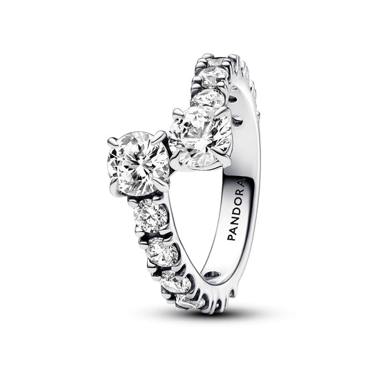 Sparkling Overlapping Band Ring Popular Style Premium Collection