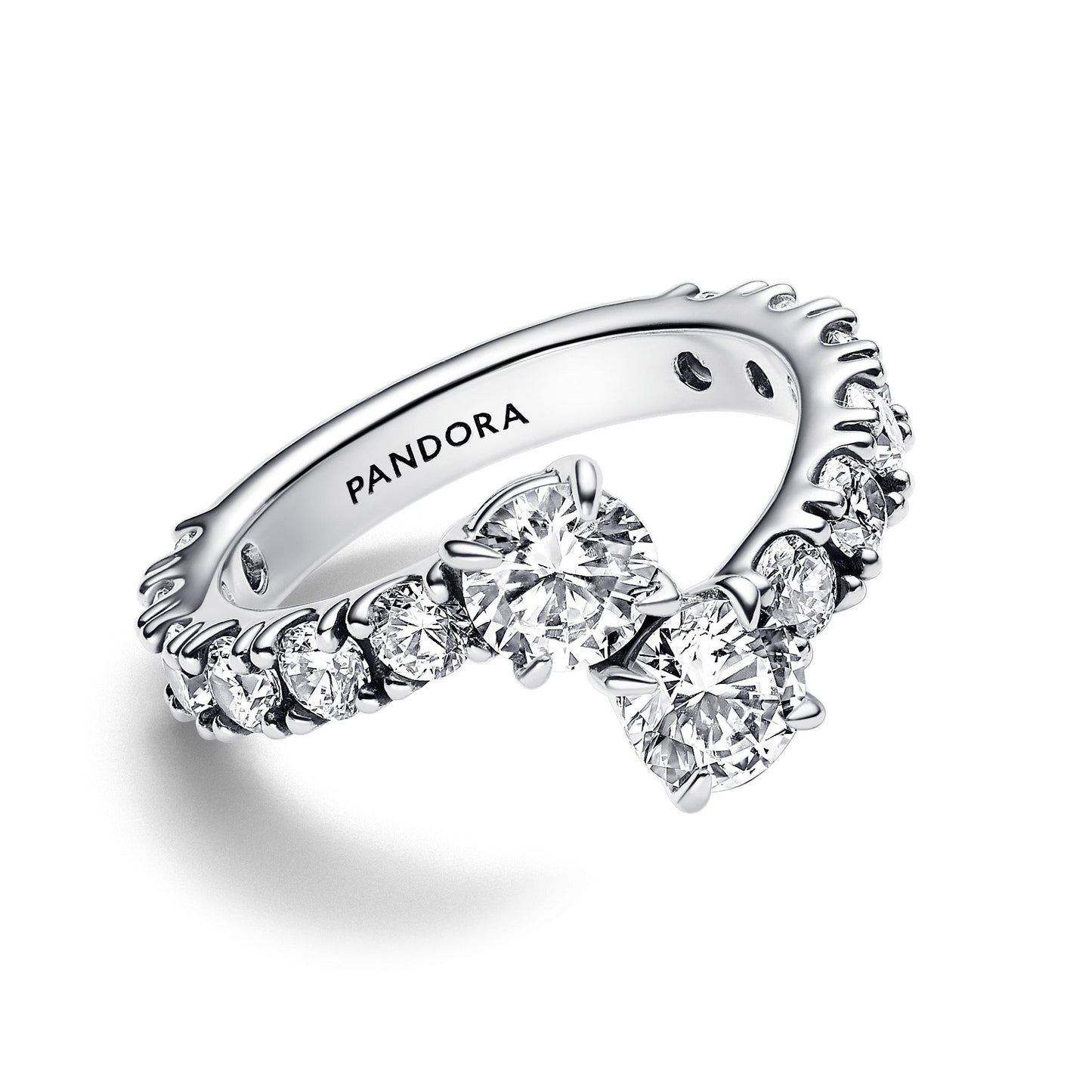 Sparkling Overlapping Band Ring Popular Style Premium Collection