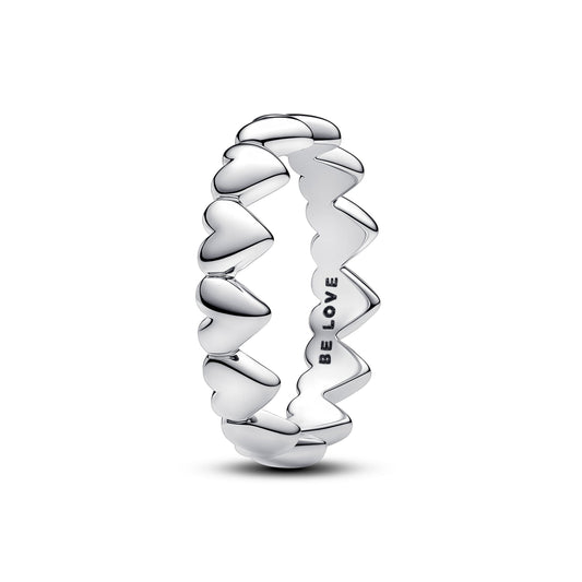 Row of Hearts Ring Popular Style Premium Collection