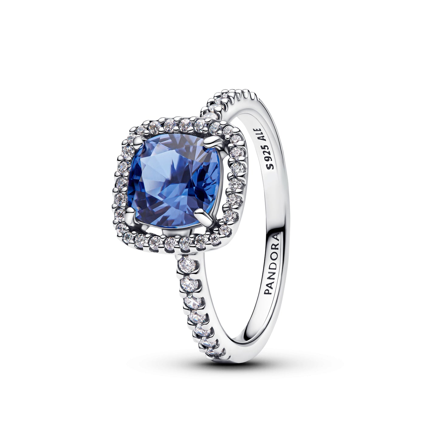 Sparkling Square Blue Halo Statement Ring Popular Style Premium Collection
