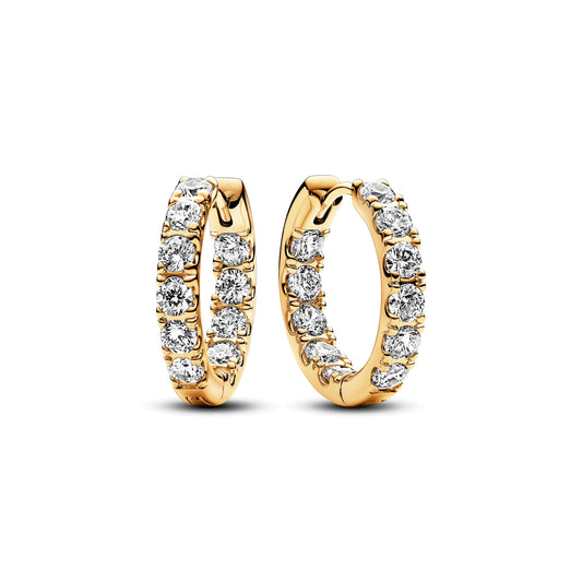 Sparkling Row Eternity Hoop Earrings Popular Style Premium Collection