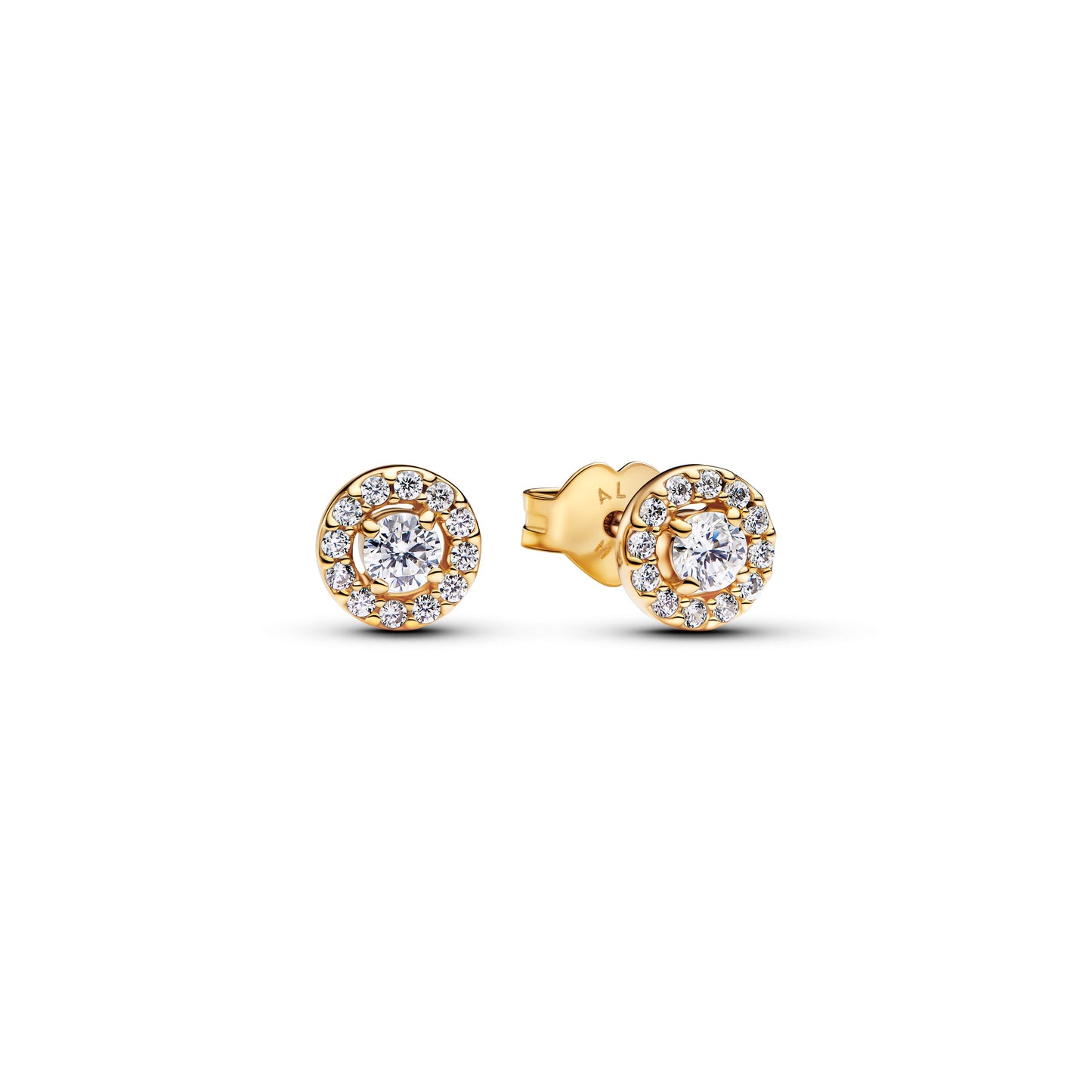 Round Pavé Halo Stud Earrings Popular Style Premium Collection