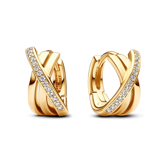 Crossover Pavé Hoop Earrings Popular Style Premium Collection