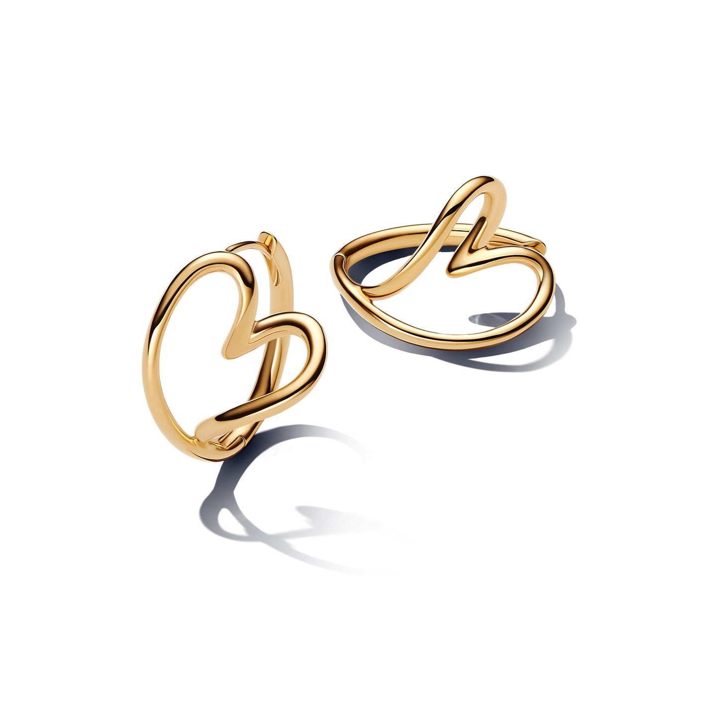 Organically Shaped Heart Hoop Earrings Popular Style Premium Collection