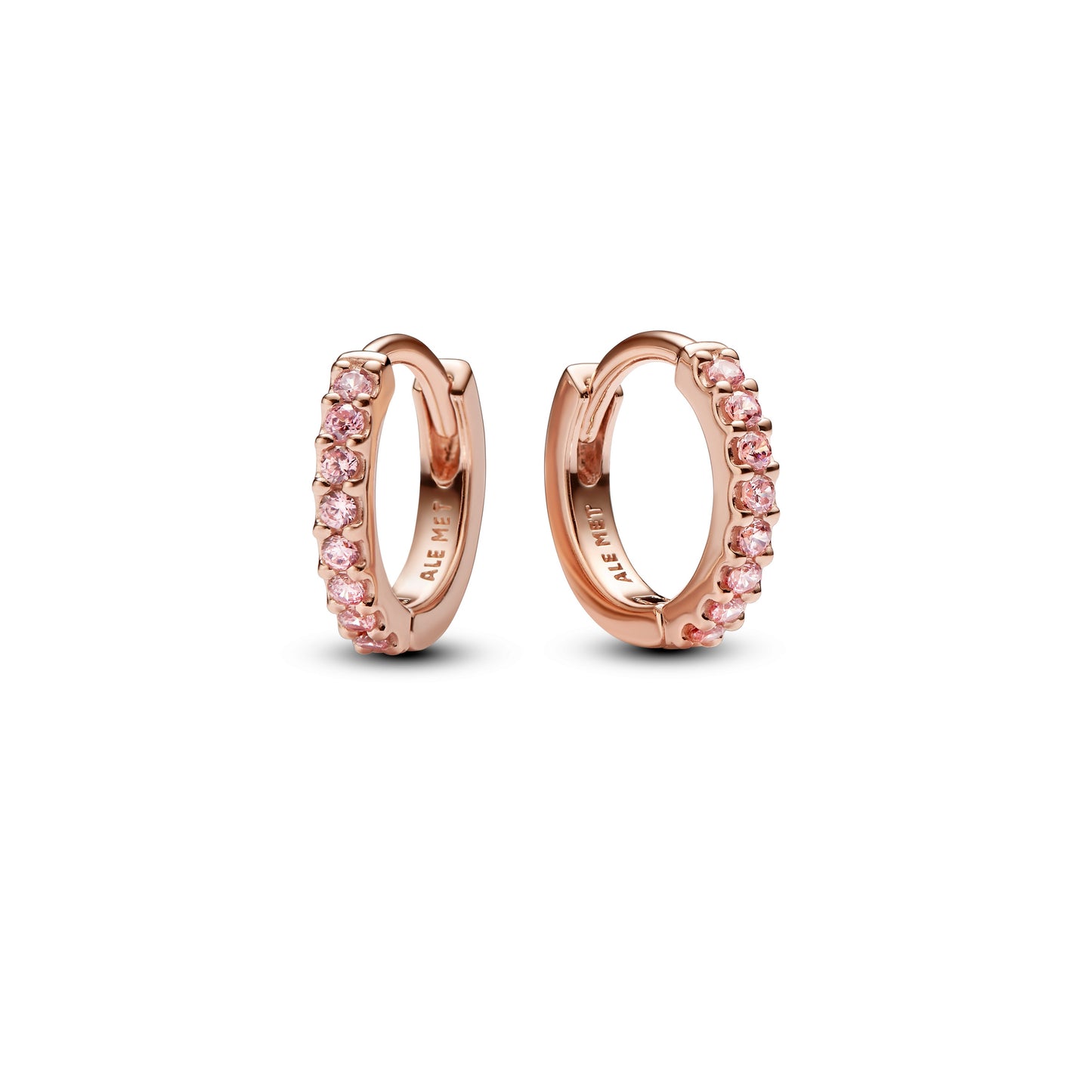 Sparkling Pink Huggie Hoop Earrings Popular Style Premium Collection