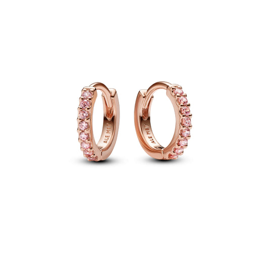 Sparkling Pink Huggie Hoop Earrings Popular Style Premium Collection