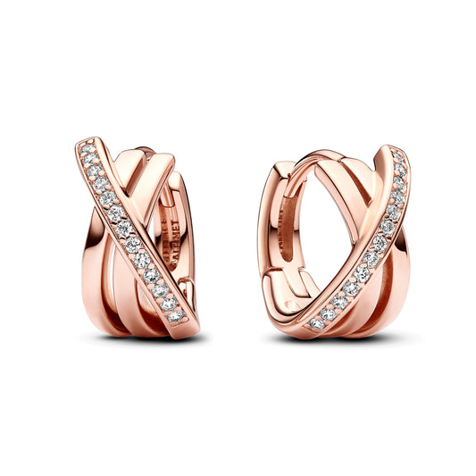 Crossover Pavé Hoop Earrings Popular Style Premium Collection