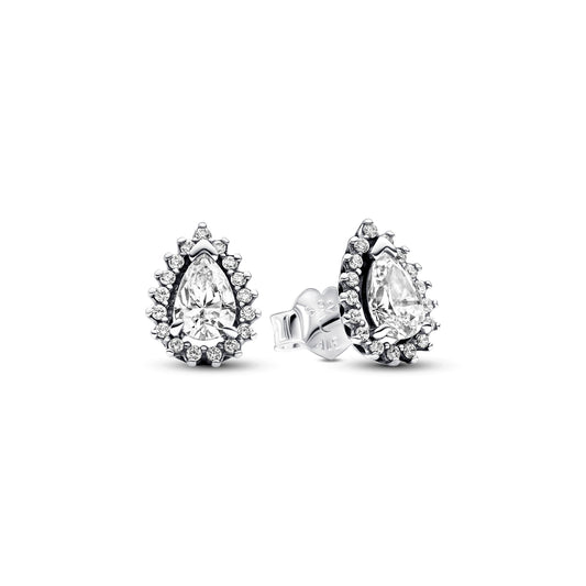 Sparkling Pear Halo Stud Earrings Popular Style Premium Collection