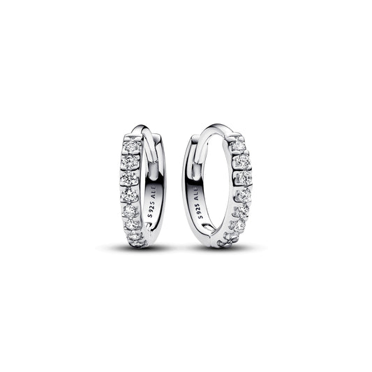 Sparkling Huggie Hoop Earrings in Sterling Silver Popular Style Premium Collection