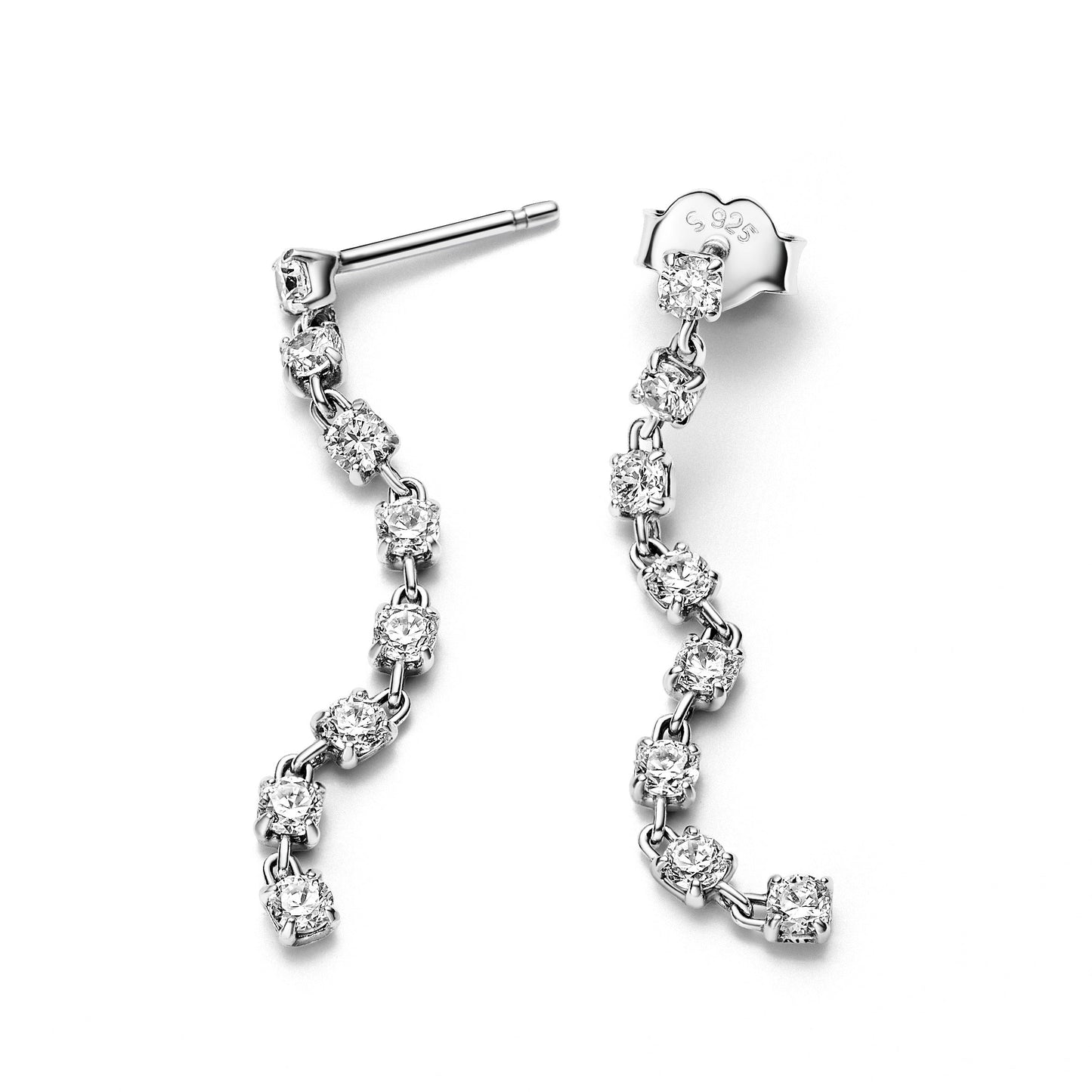 Sparkling Eight Stones Drop Earrings Popular Style Premium Collection