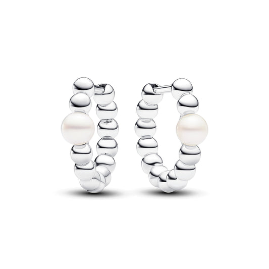 Treated Freshwater Cultured Pearl & Beads Hoop Earrings Popular Style Premium Collection