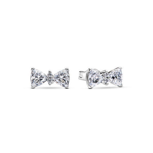 Sparkling Bow Stud Earrings Popular Style Premium Collection