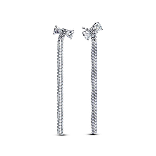 Pavé Bow Drop Earrings Popular Style Premium Collection