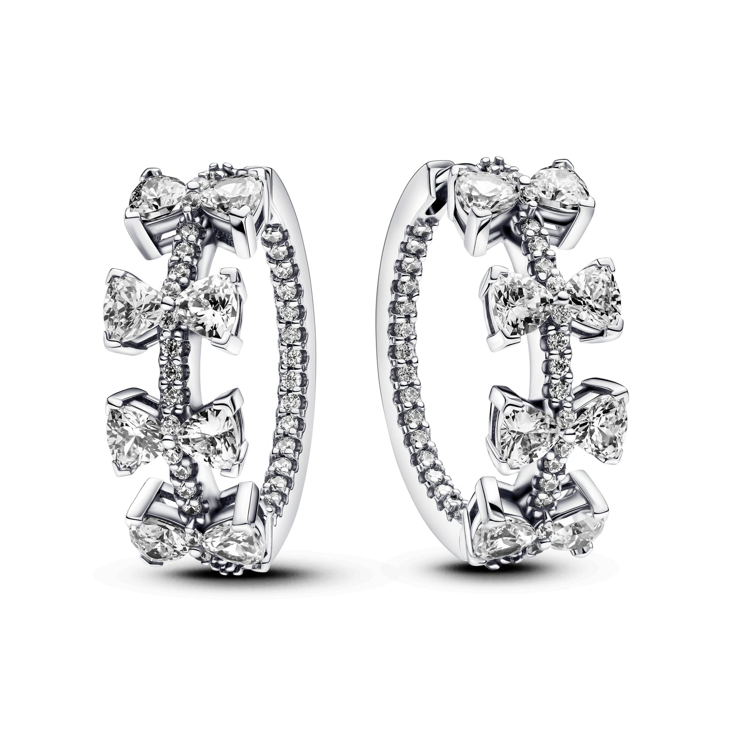 Sparkling Bow Row Hoop Earrings Popular Style Premium Collection