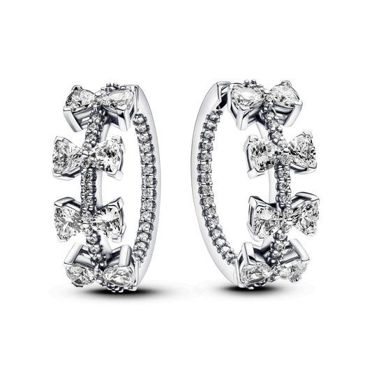 Sparkling Bow Row Hoop Earrings Popular Style Premium Collection